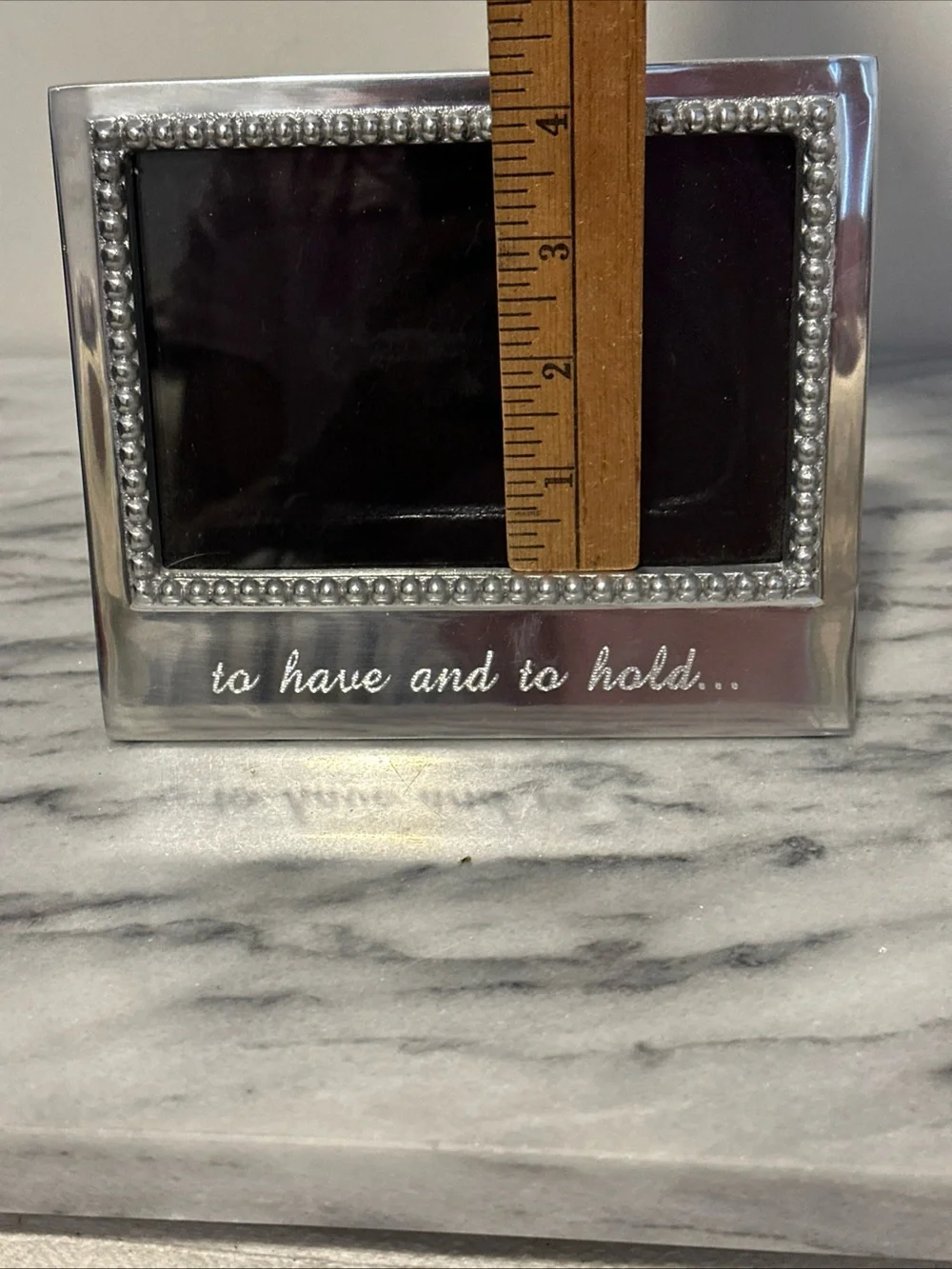Mariposa “To Have and To Hold “ Silver Beaded Photo Frame 4x6”